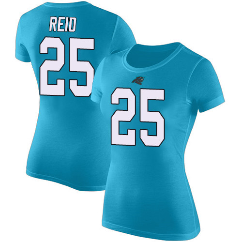 Carolina Panthers Blue Women Eric Reid Rush Pride Name and Number NFL Football #25 T Shirt